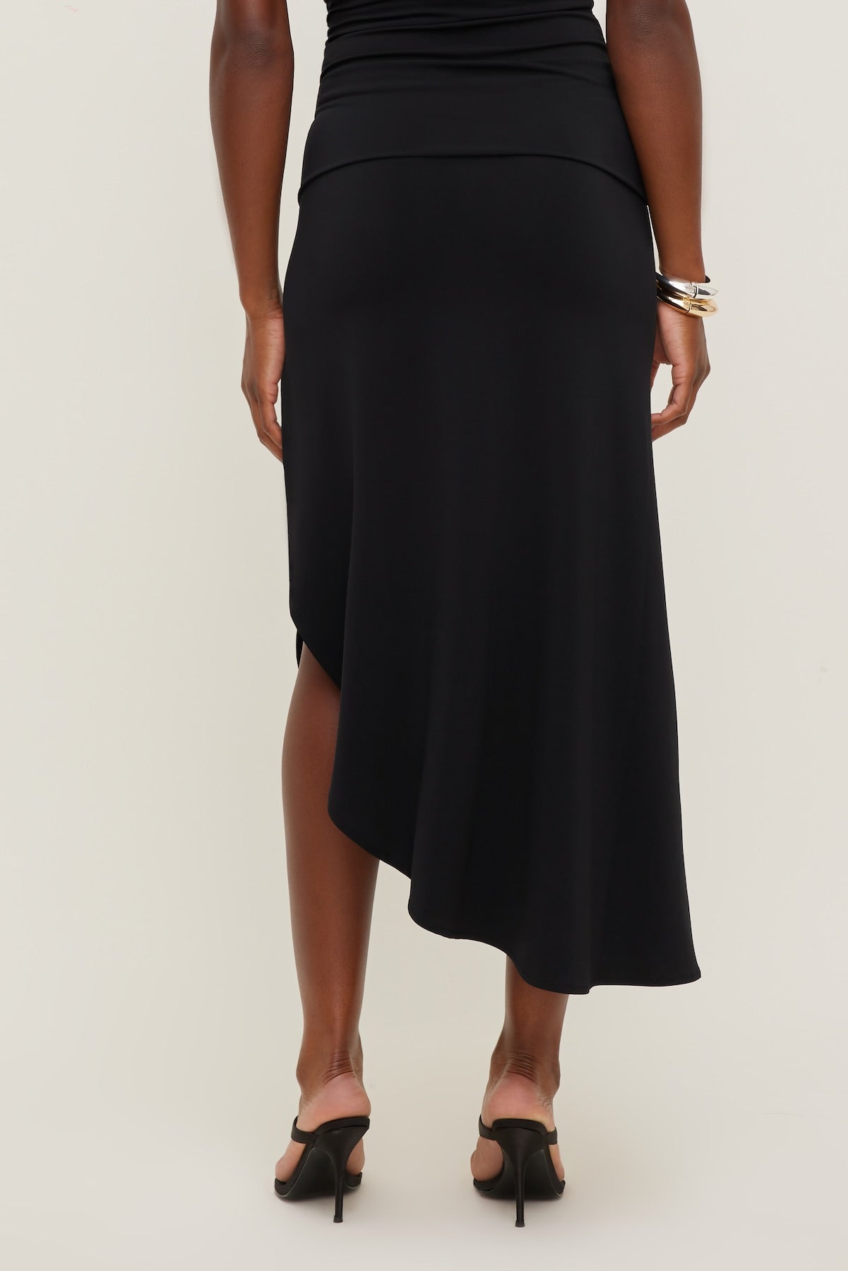 Sculpt Slit Midi Skirt Black - Dynamite