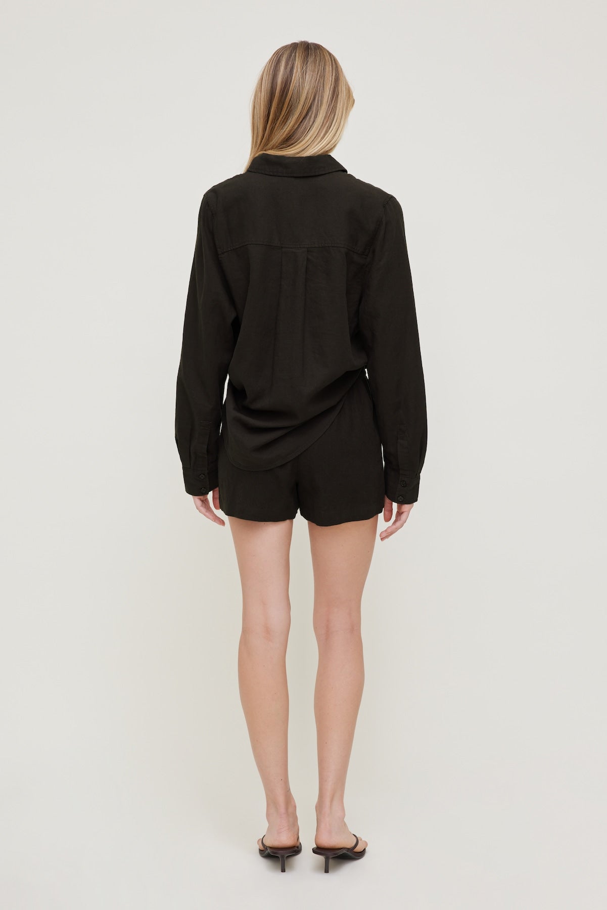 Linen High Rise Shorts Brown - Dynamite