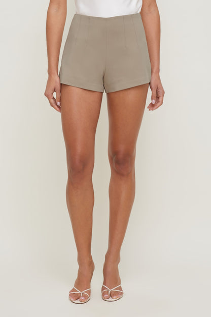 Ultra High Rise A Line Shorts BEIGE - Dynamite