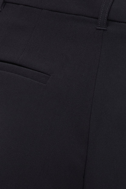 Pleated High Rise A Line Shorts Navy - Dynamite