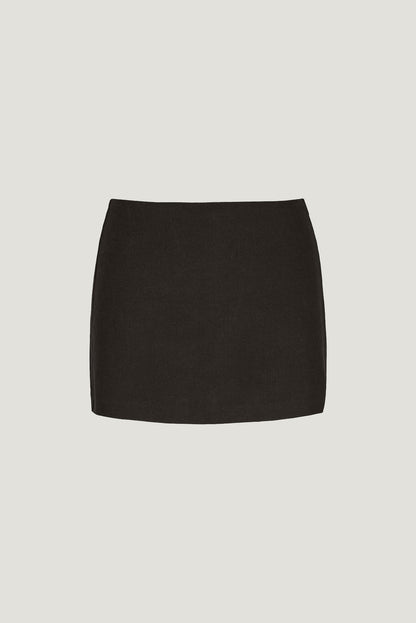 Stacie Linen Mini Skort Brown - Dynamite