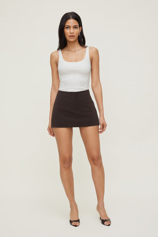 Fitted Mini Skort Brown - Dynamite