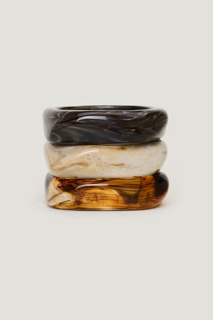 3-Pack Resin Bangles Brown - Dynamite