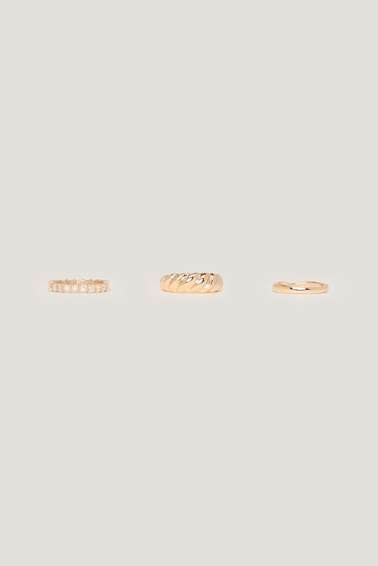 3-Pack Eternity & Twisted Rings Yellow - Dynamite