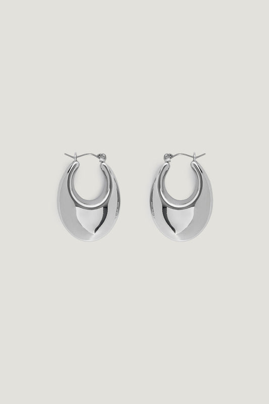 Elongated Chunky Drop Earrings Gray - Dynamite