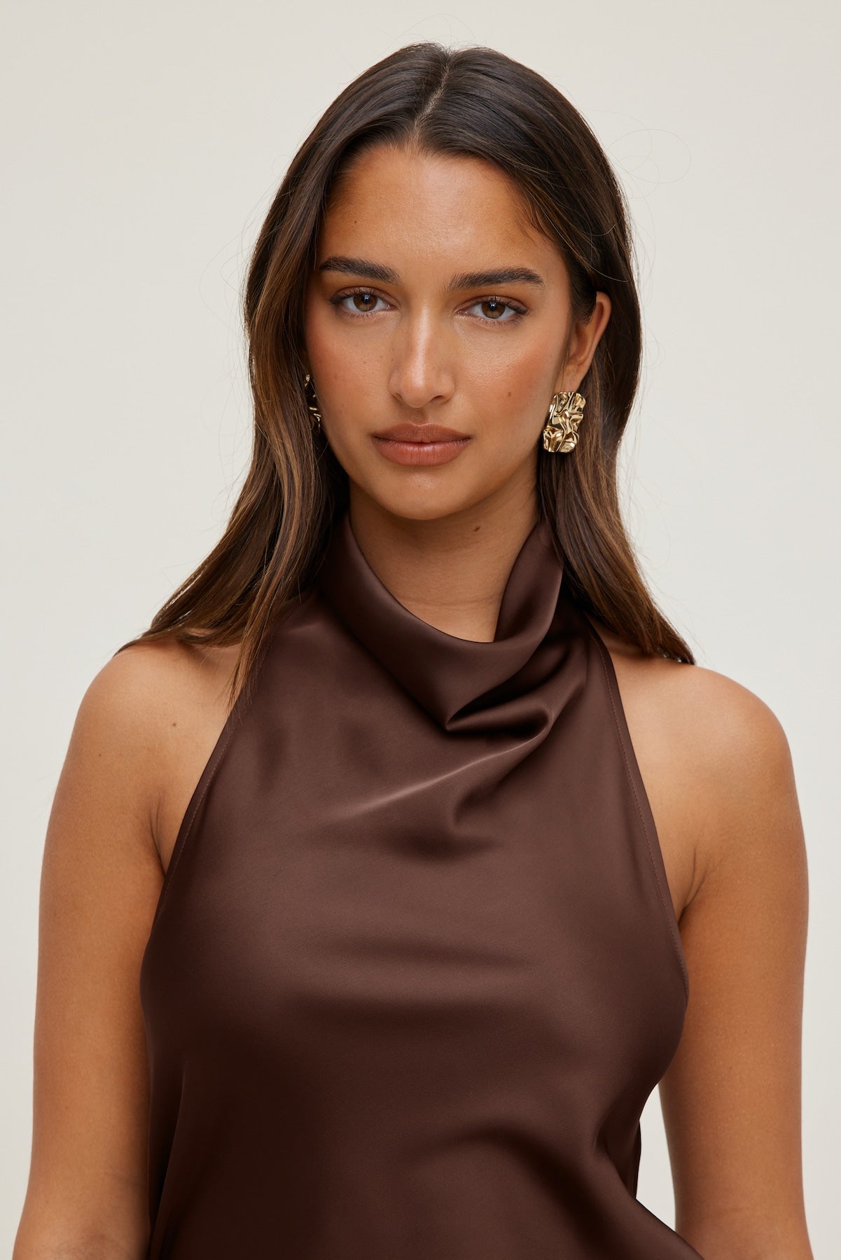 Crumpled Button Earrings Yellow - Dynamite