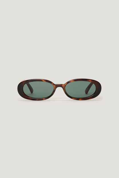 LE SPECS | Outta Love Oval Sunglasses Brown - Dynamite