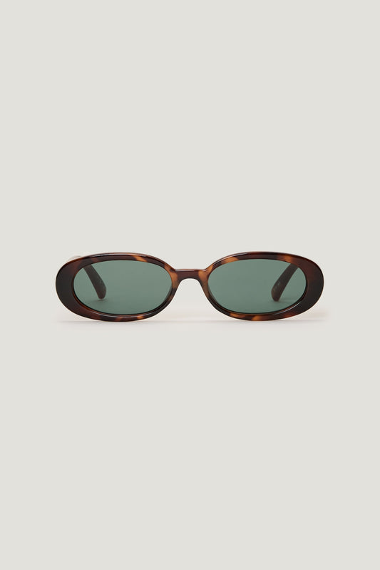 LE SPECS | Outta Love Oval Sunglasses Brown - Dynamite