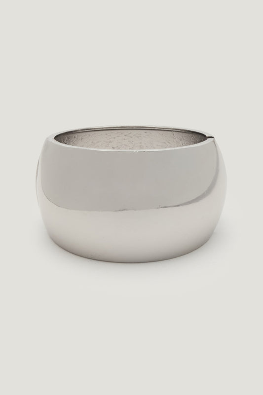 Oversized Chunky Snap Bangle Bracelet Gray - Dynamite