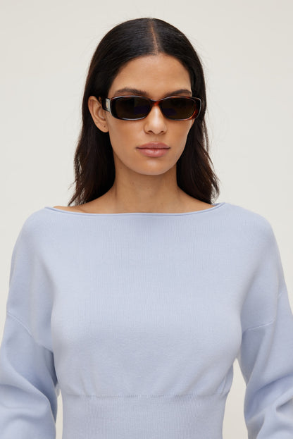 LE SPECS | Unreal Rectangular Sunglasses Brown - Dynamite