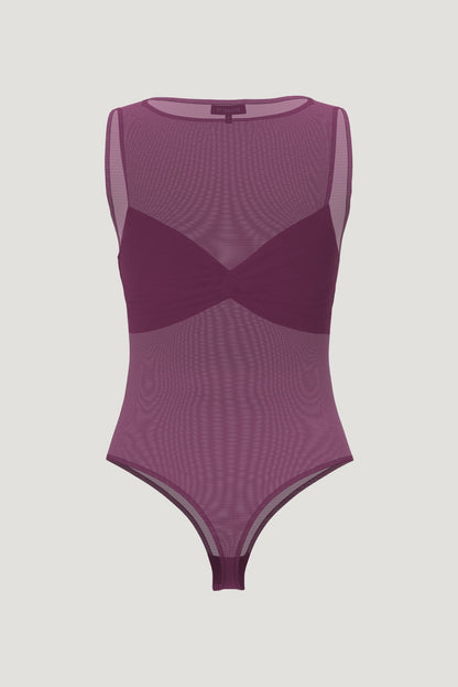 Kai Sheer Mesh Bodysuit PURPLE - Dynamite
