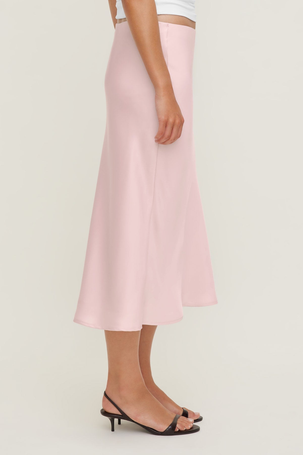 Delila Satin Midi Skirt Pink - Dynamite