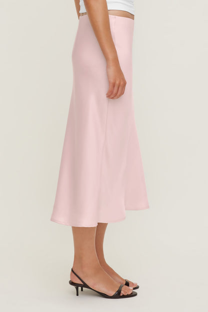 Delila Satin Midi Skirt Pink - Dynamite