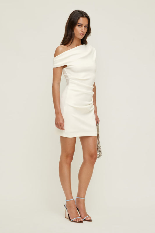 Jana Crepe Mini Dress White - Dynamite