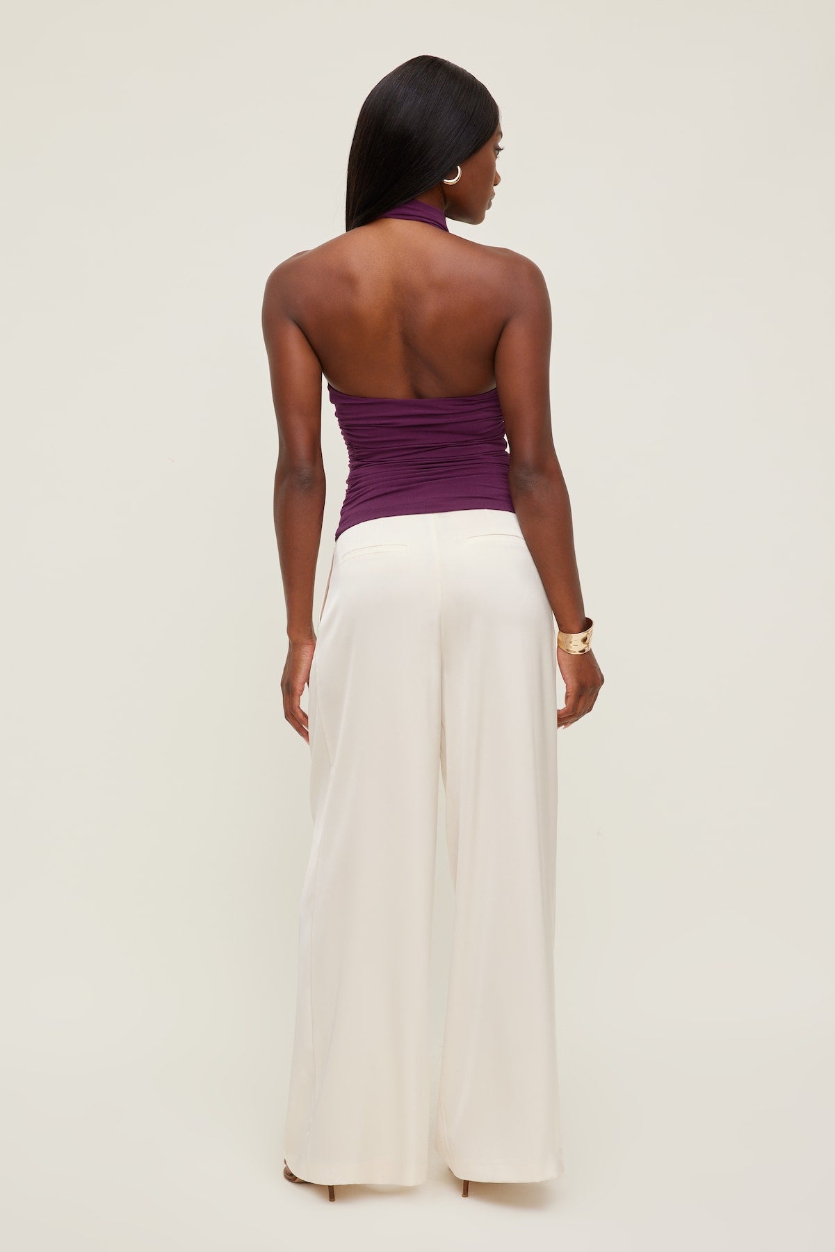 Sculpt Cowl Halter Top Purple - Dynamite