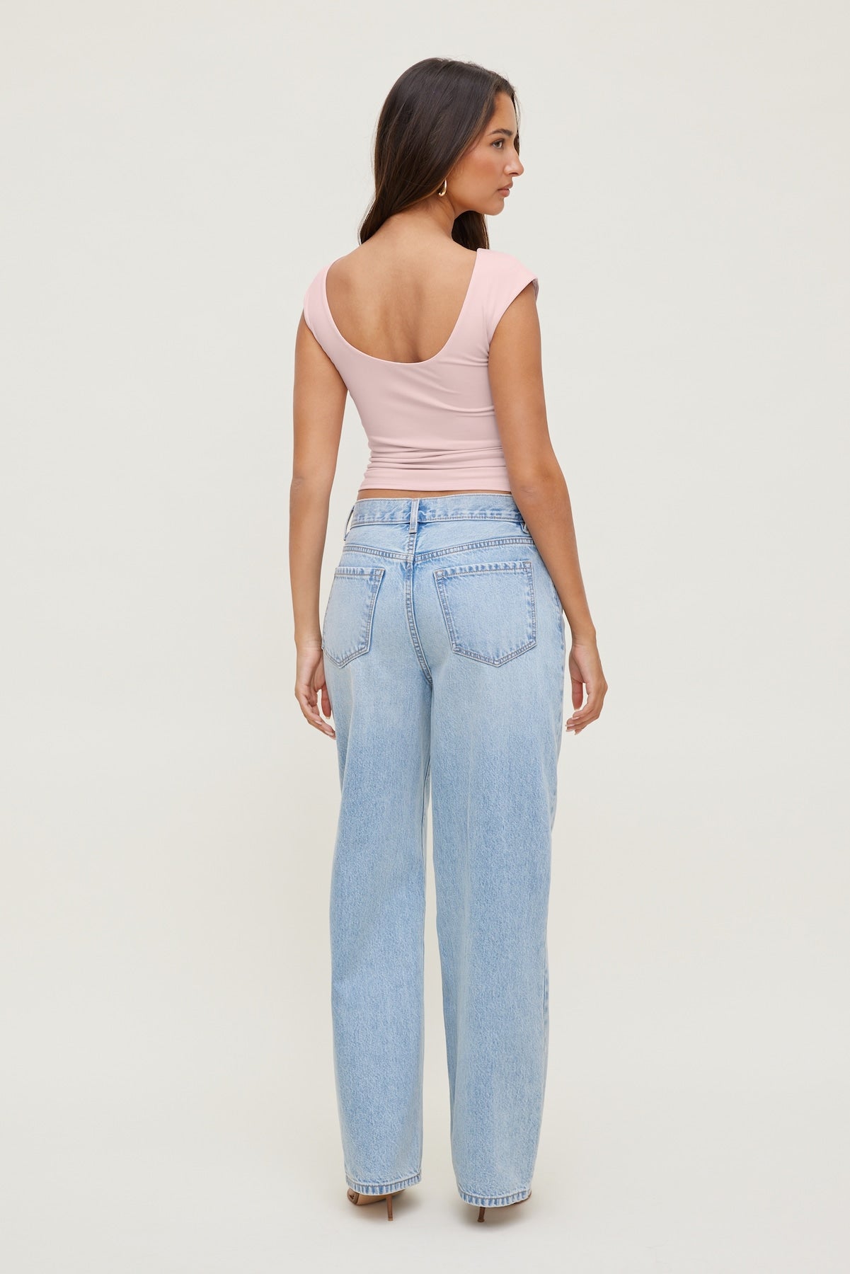 Sculpt Cap Sleeve T Shirt Pink - Dynamite