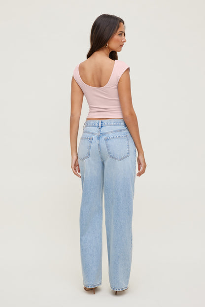 Sculpt Cap Sleeve T Shirt Pink - Dynamite