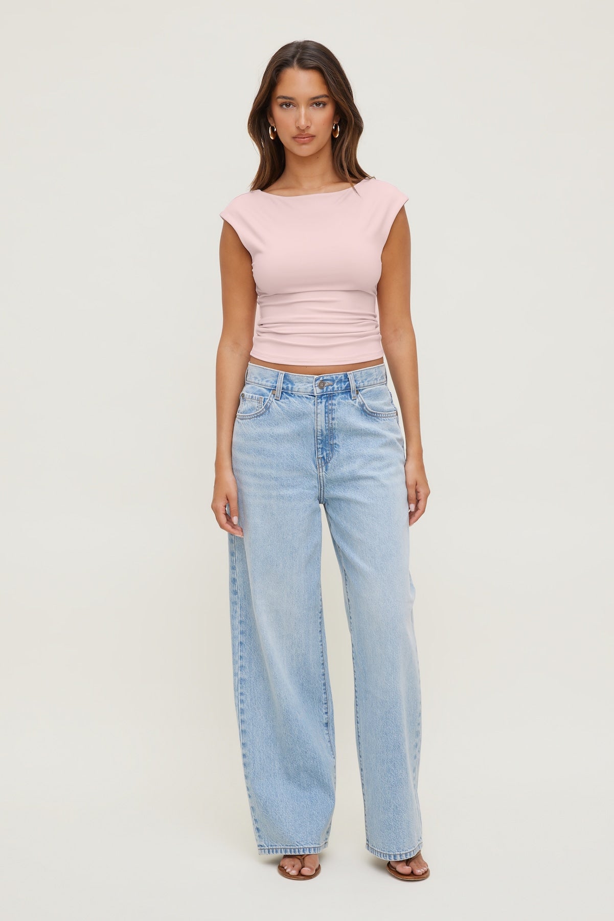Sculpt Cap Sleeve T Shirt Pink - Dynamite
