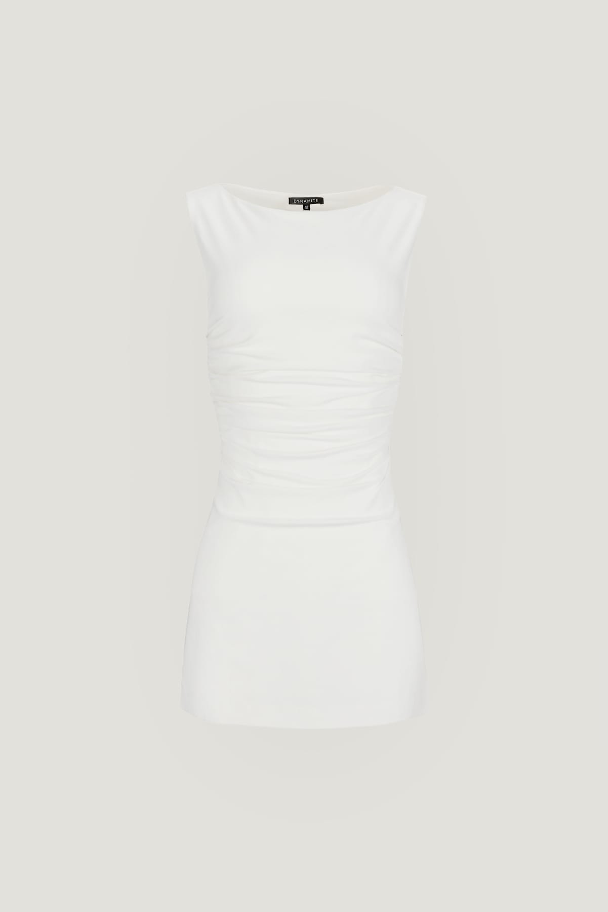 Katia Ruched Jersey Mini Dress White - Dynamite