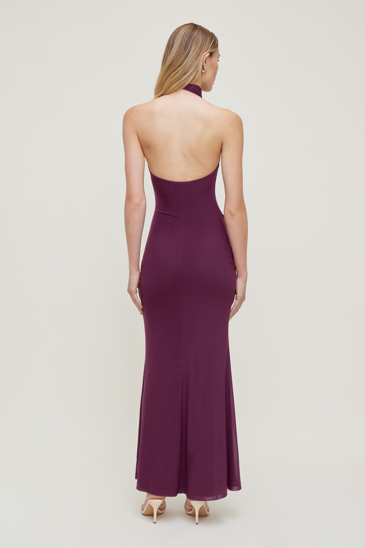 Scarlet Draped Mesh Maxi Dress PURPLE - Dynamite