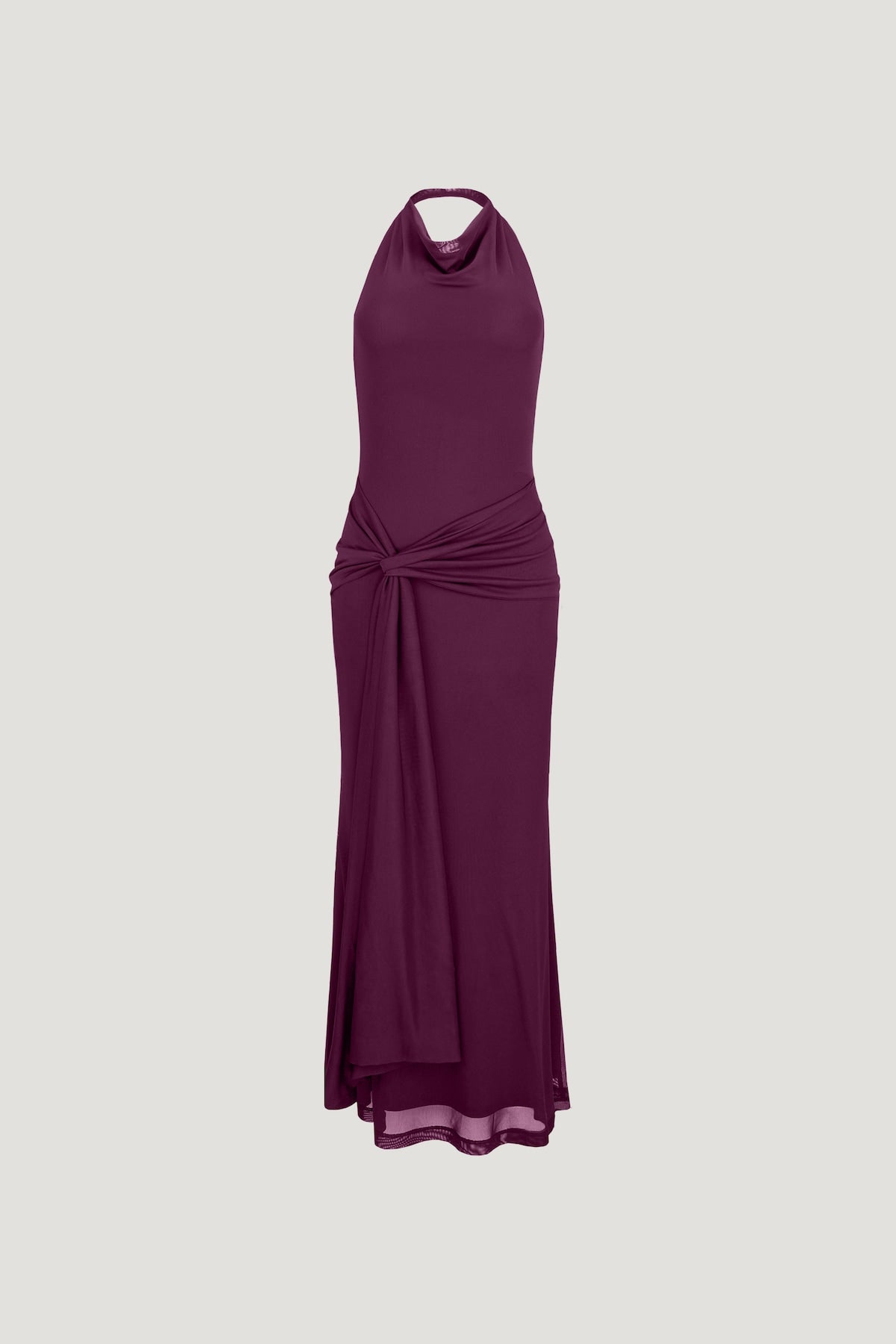 Scarlet Draped Mesh Maxi Dress PURPLE - Dynamite