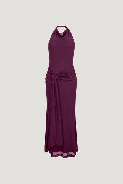 Scarlet Draped Mesh Maxi Dress PURPLE - Dynamite