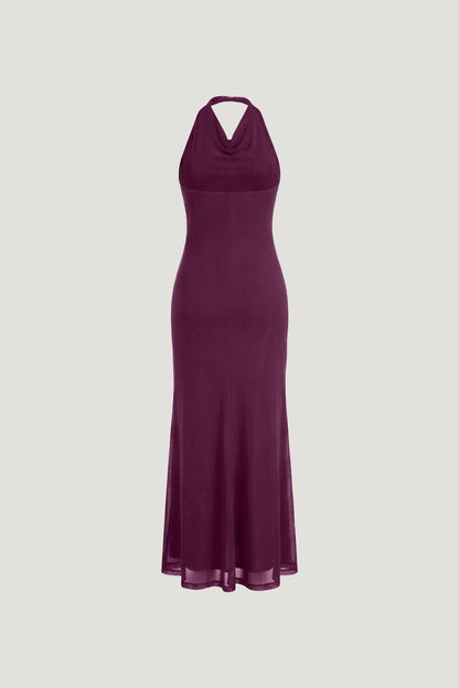 Scarlet Draped Mesh Maxi Dress PURPLE - Dynamite