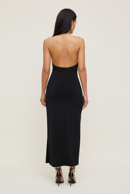 Sculpt Necklace Maxi Dress Black - Dynamite