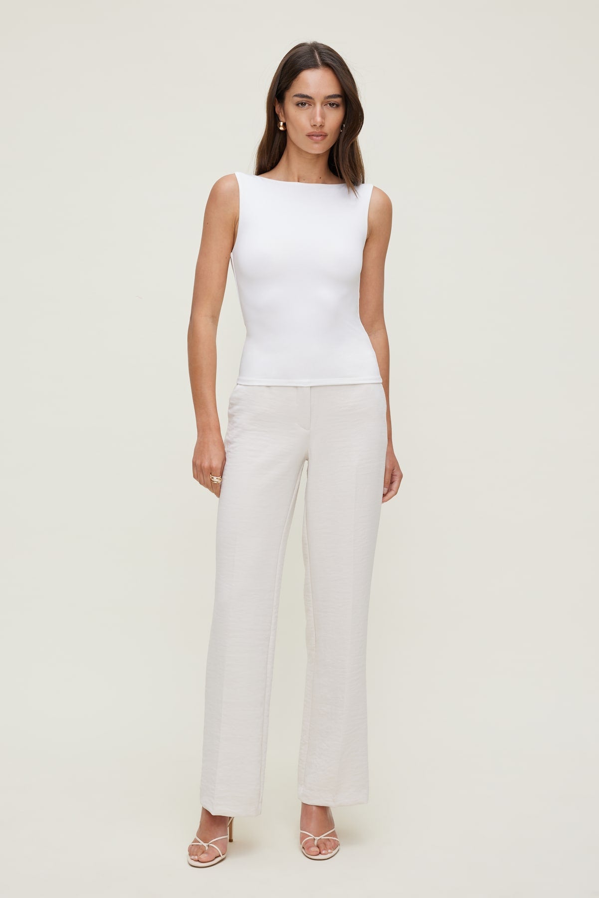 Camelia Airflow Clean Straight Leg Pants Beige - Dynamite