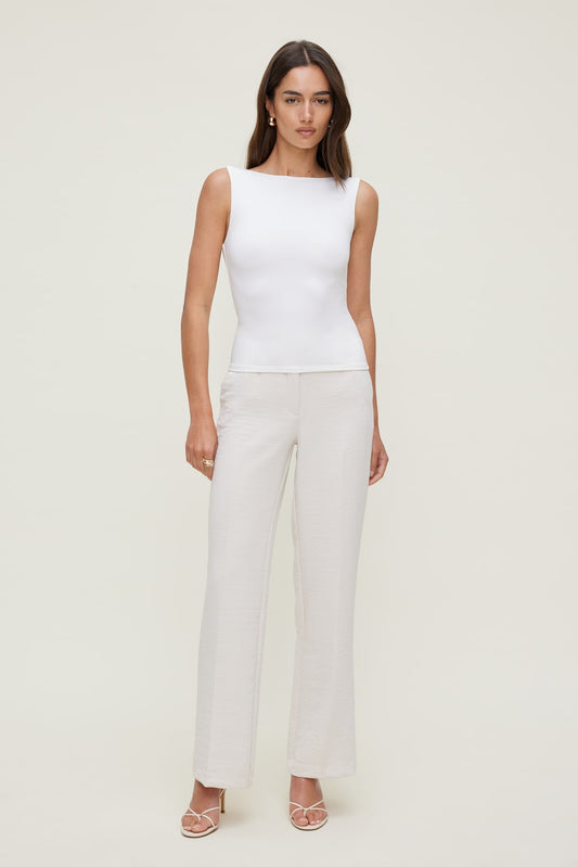 Camelia Airflow Clean Straight Leg Pants Beige - Dynamite