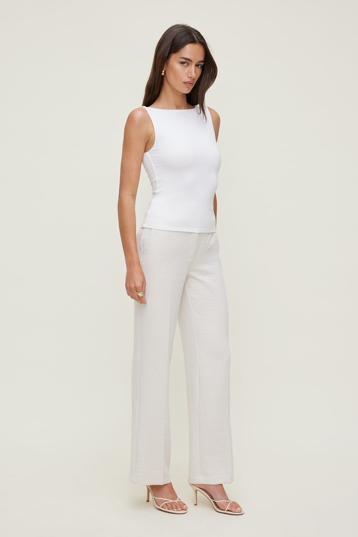 Camelia Airflow Clean Straight Leg Pants Beige - Dynamite