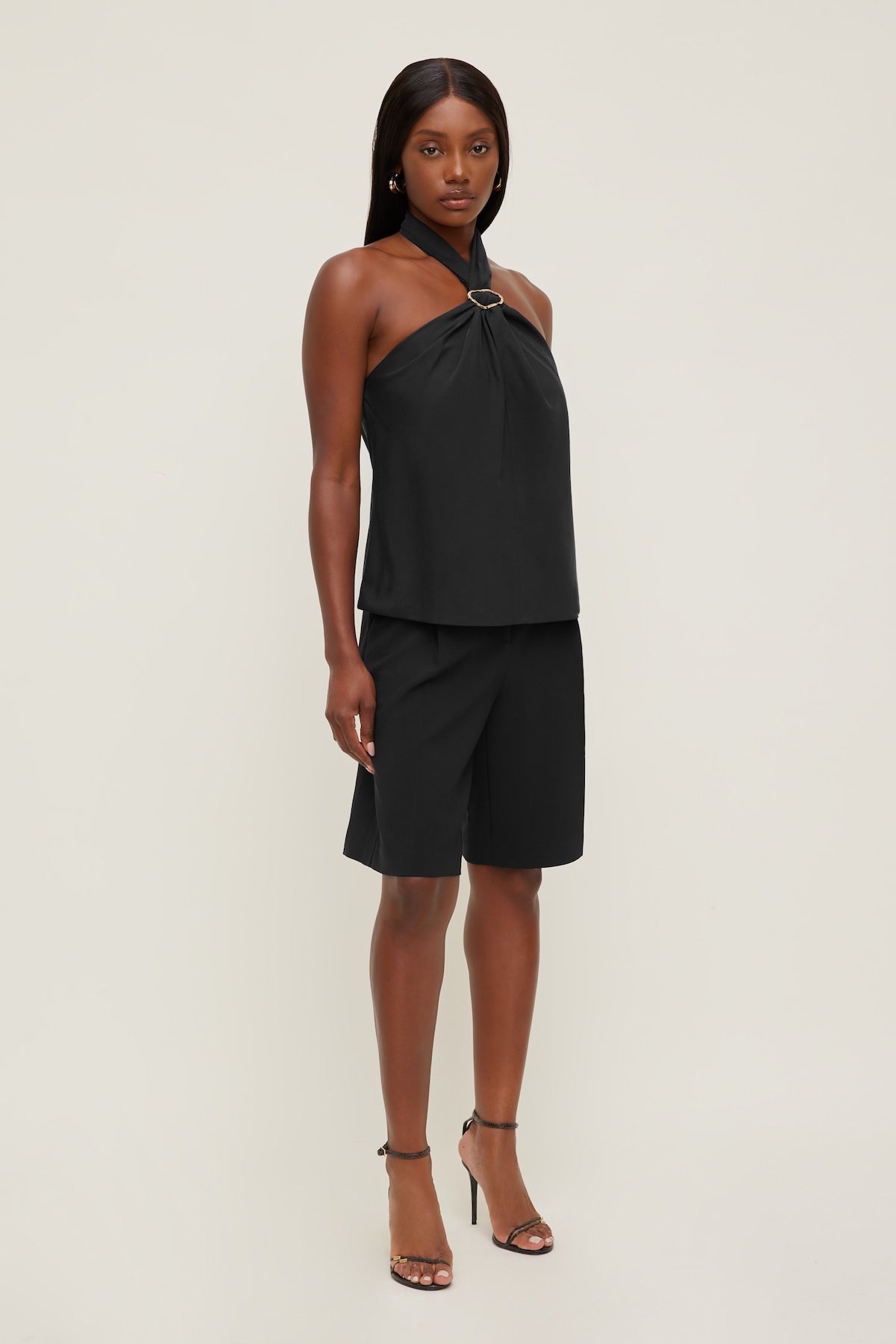 Buckle Halter Top BLACK - Dynamite