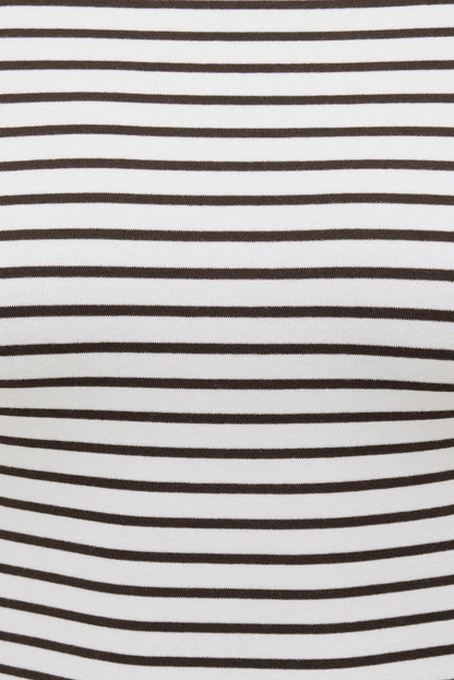 Andrea Striped Cotton T Shirt White - Dynamite