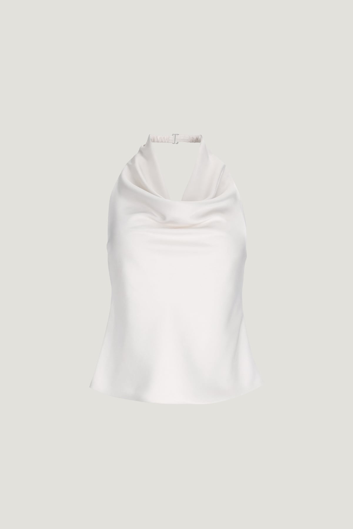 Camila Satin Cowl Halter Neck Blouse Beige - Dynamite