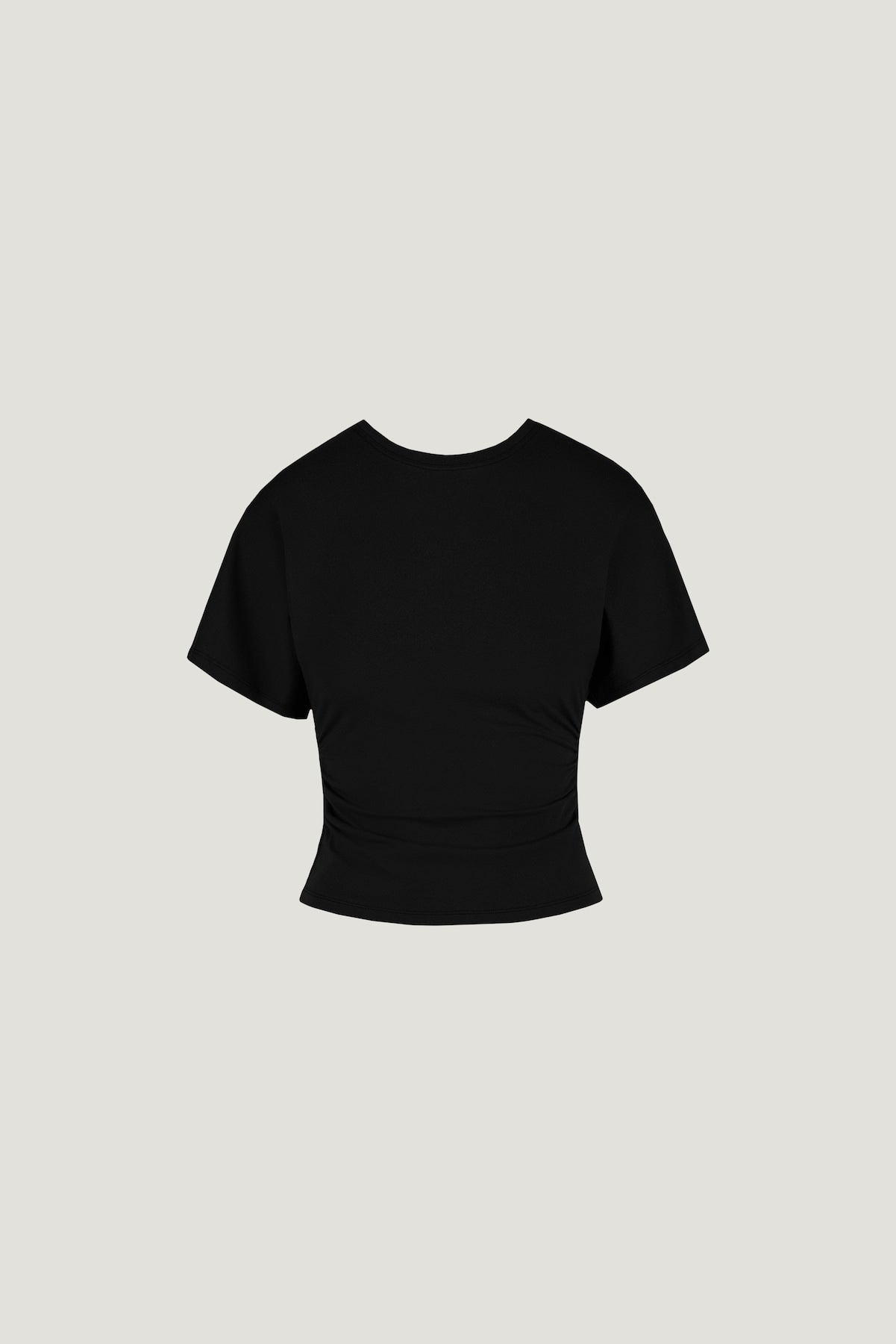 Andrea Shirred Jersey T Shirt Black - Dynamite