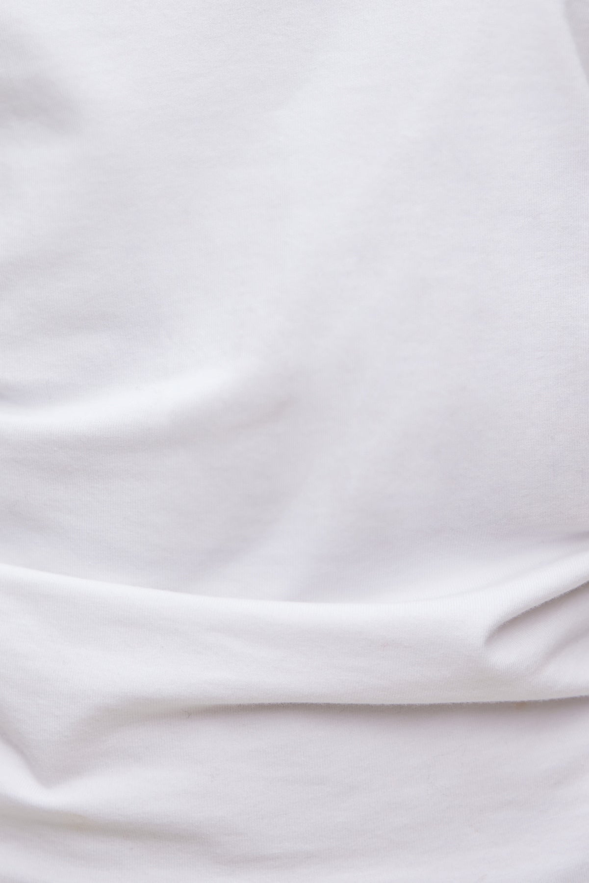 Andrea Shirred Cotton Spandex T Shirt White - Dynamite