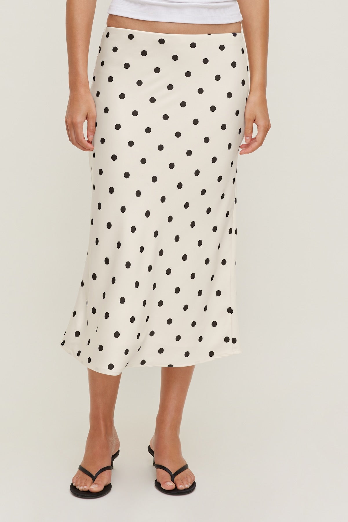 Delila Satin Midi Skirt Black - Dynamite