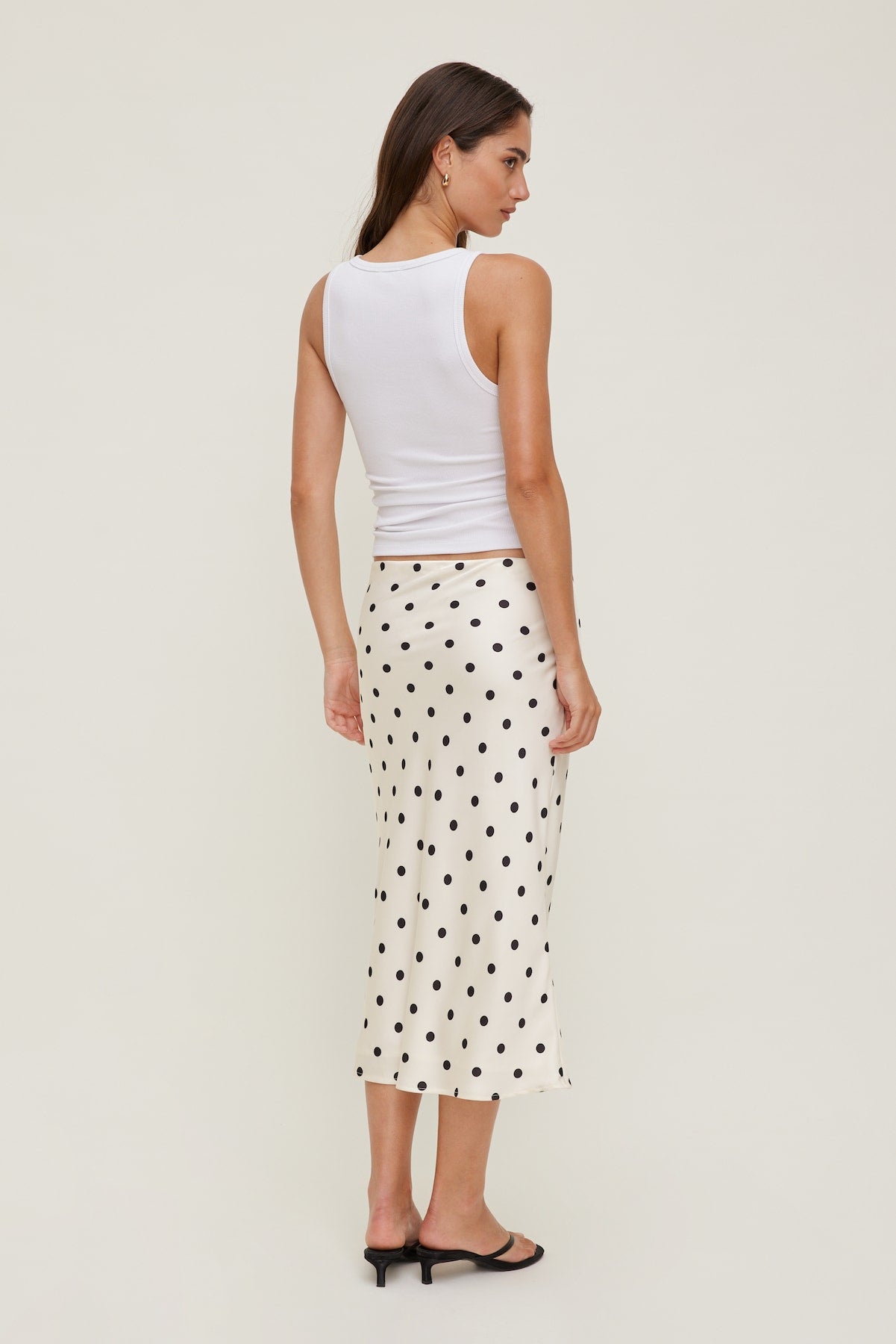 Delila Satin Midi Skirt Black - Dynamite