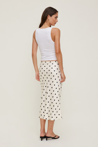 Delila Satin Midi Skirt Black - Dynamite