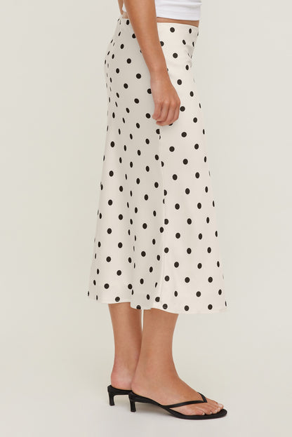 Delila Satin Midi Skirt Black - Dynamite