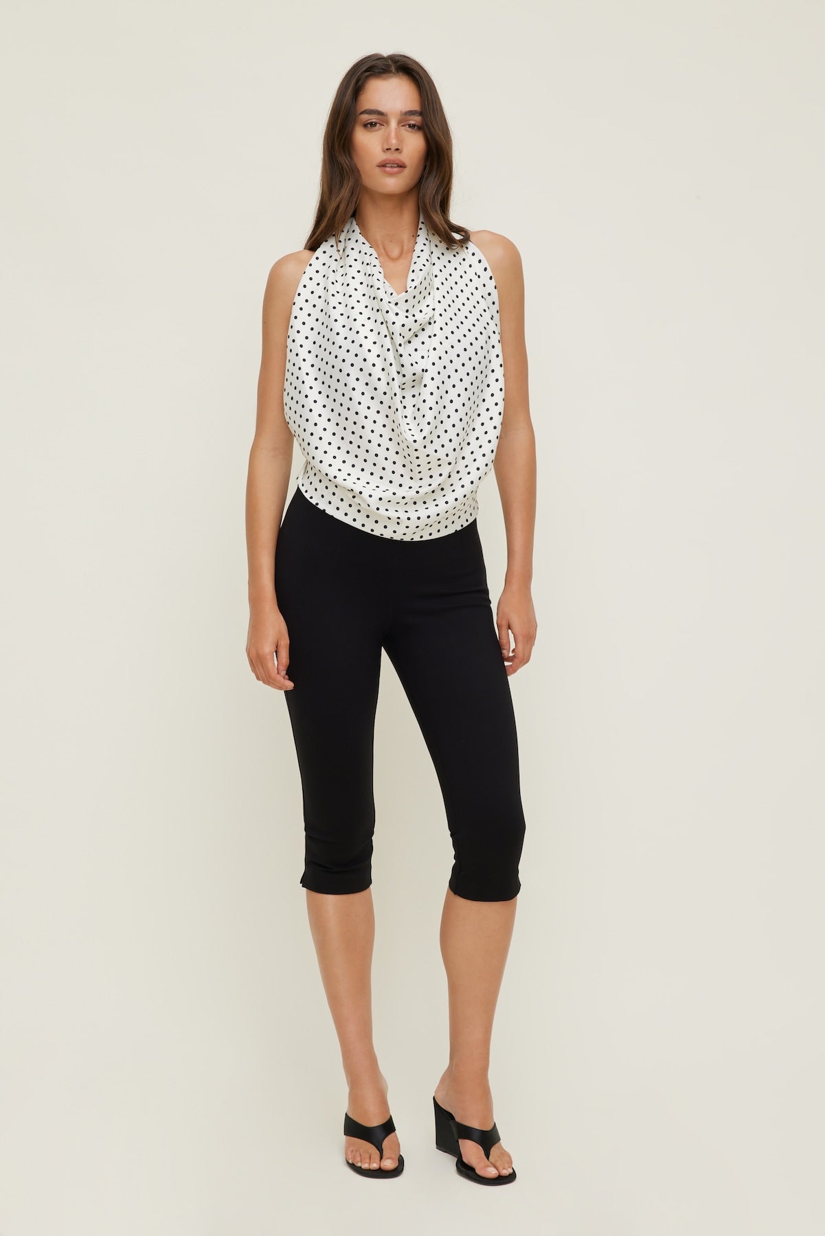 Polka Dot Oversized Square Scarf White - Dynamite