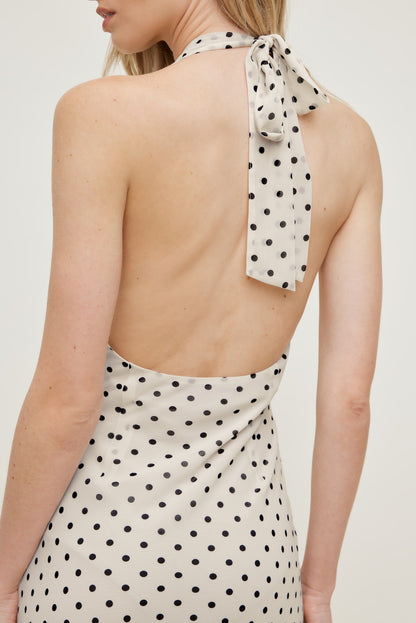 Elena Halter Midi Dress Beige - Dynamite
