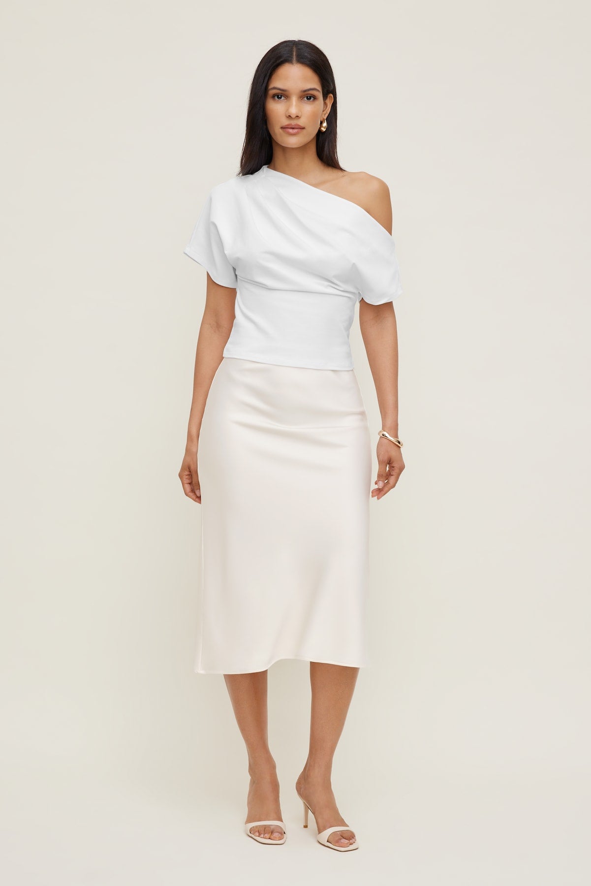 Alexa Cotton Spandex T Shirt White - Dynamite