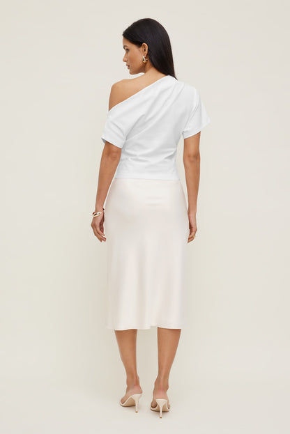 Alexa Cotton Spandex T Shirt White - Dynamite