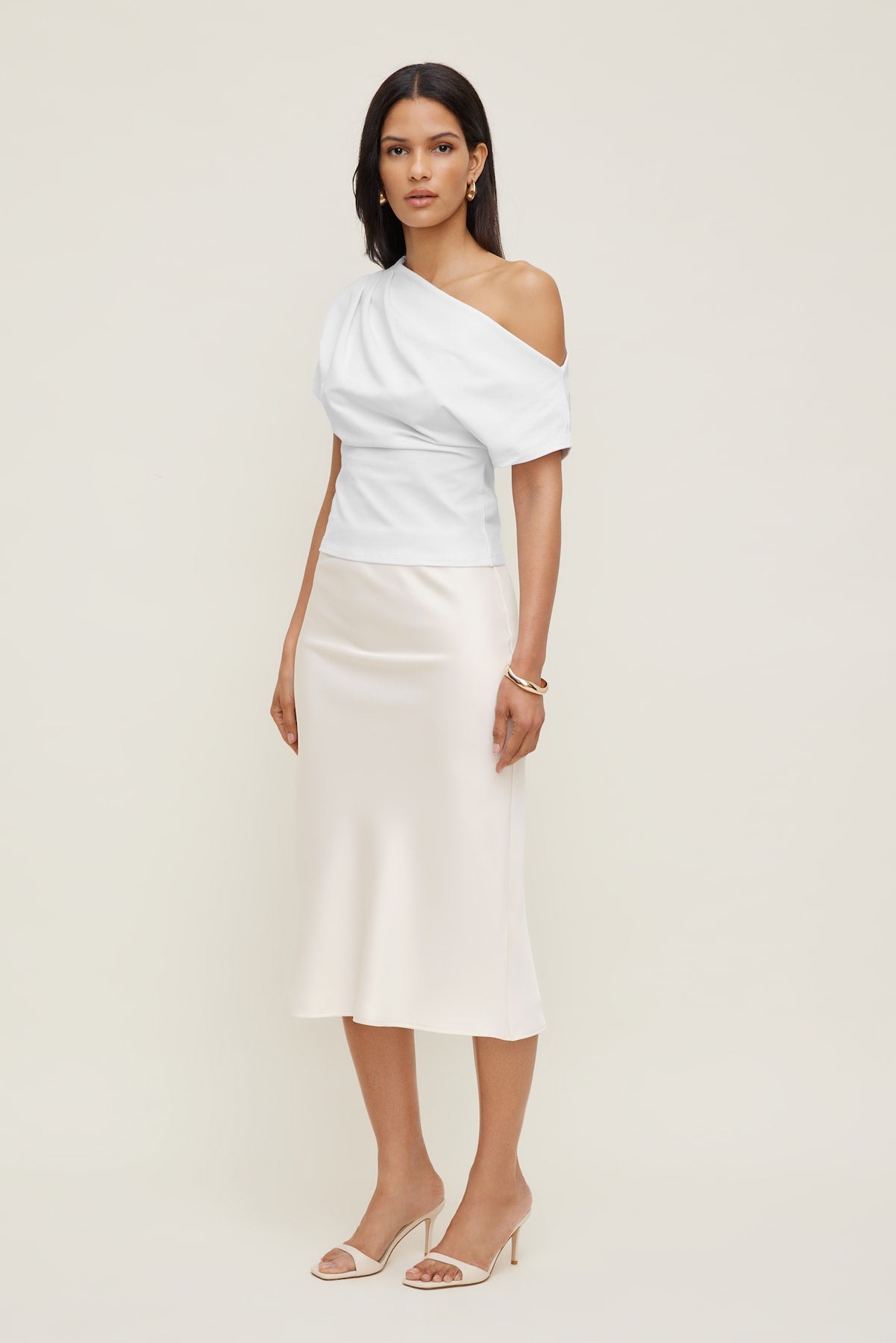Alexa Cotton Spandex T Shirt White - Dynamite