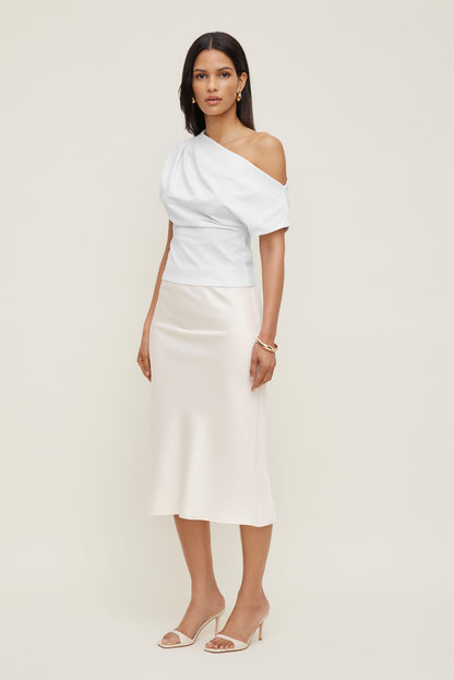 Alexa Cotton Spandex T Shirt White - Dynamite