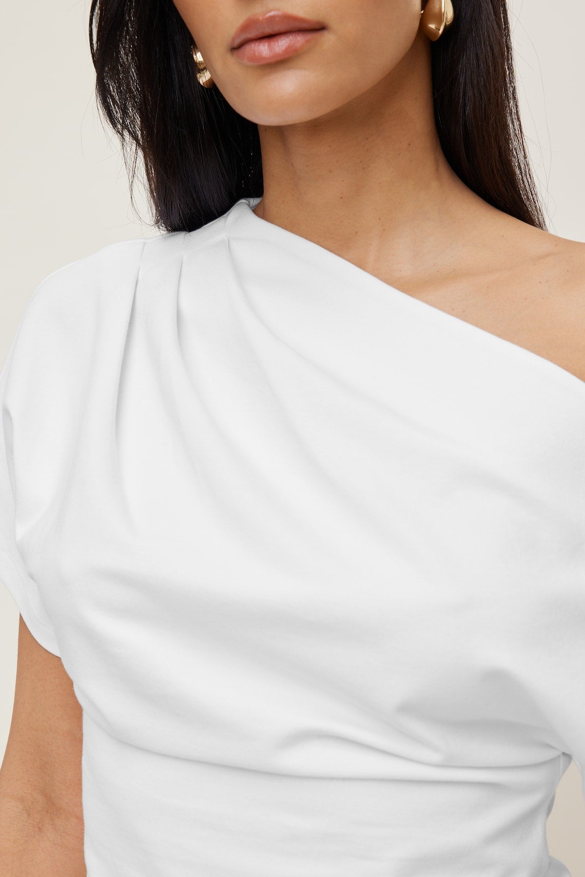 Alexa Cotton Spandex T Shirt White - Dynamite