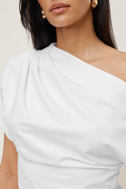 Alexa Cotton Spandex T Shirt White - Dynamite