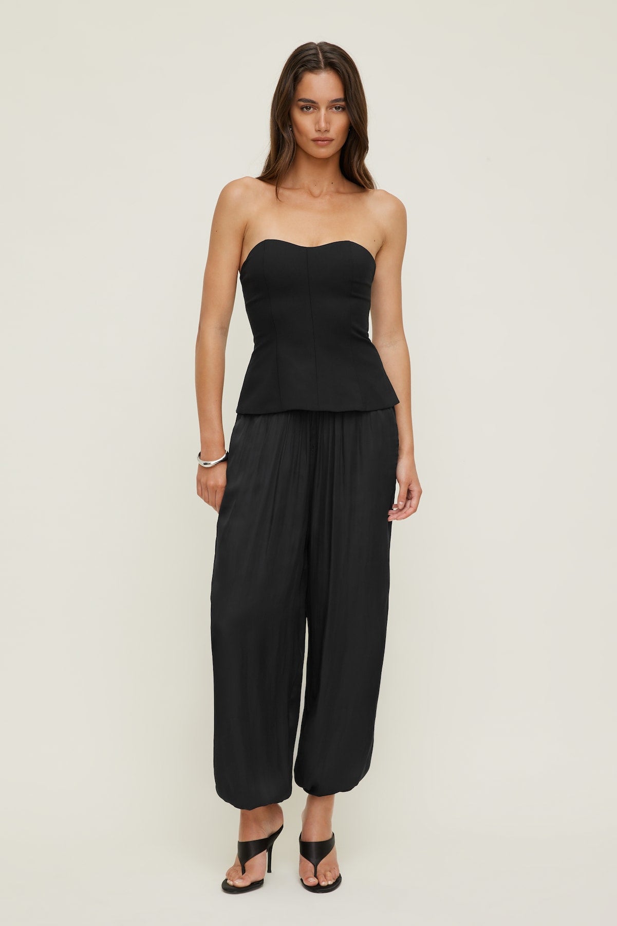 Peplum Bustier Top Black - Dynamite