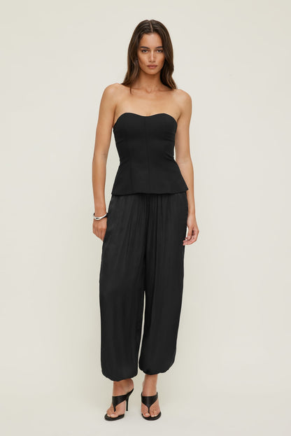 Peplum Bustier Top Black - Dynamite